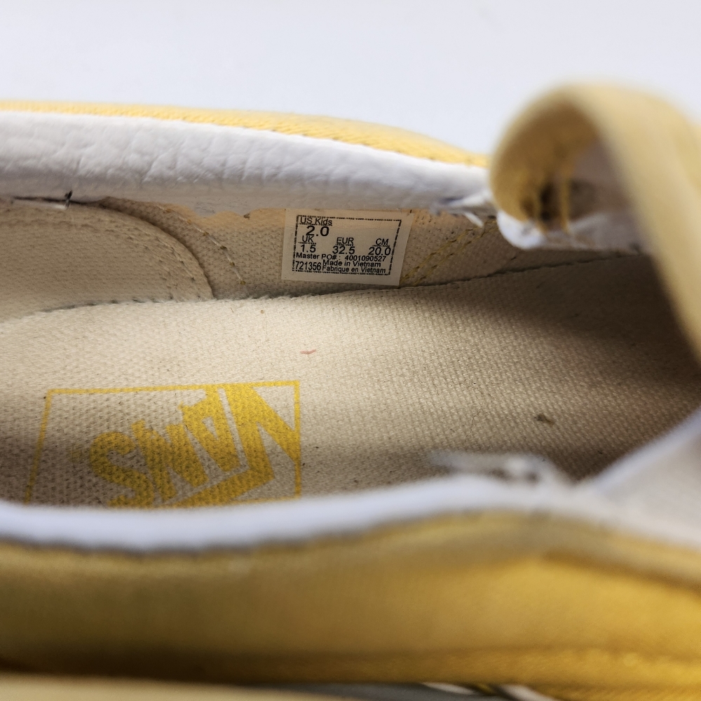 Yellow checks Vans kids size 2